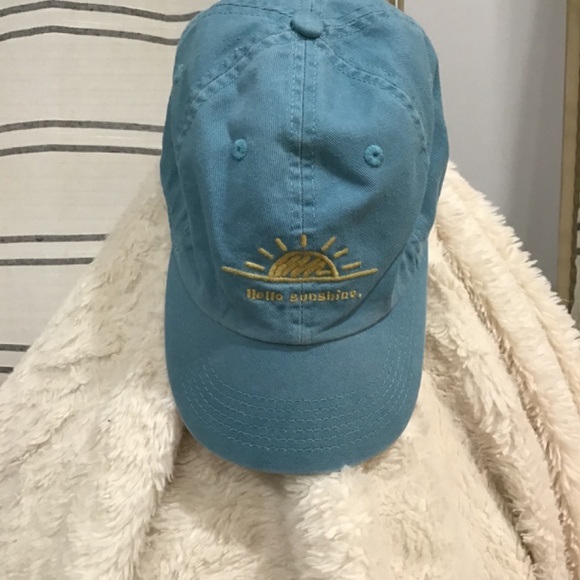 Life Is Good Women Hello Sunshine Cap Cotton Blue Casual embroidered graphic - Picture 2 of 8